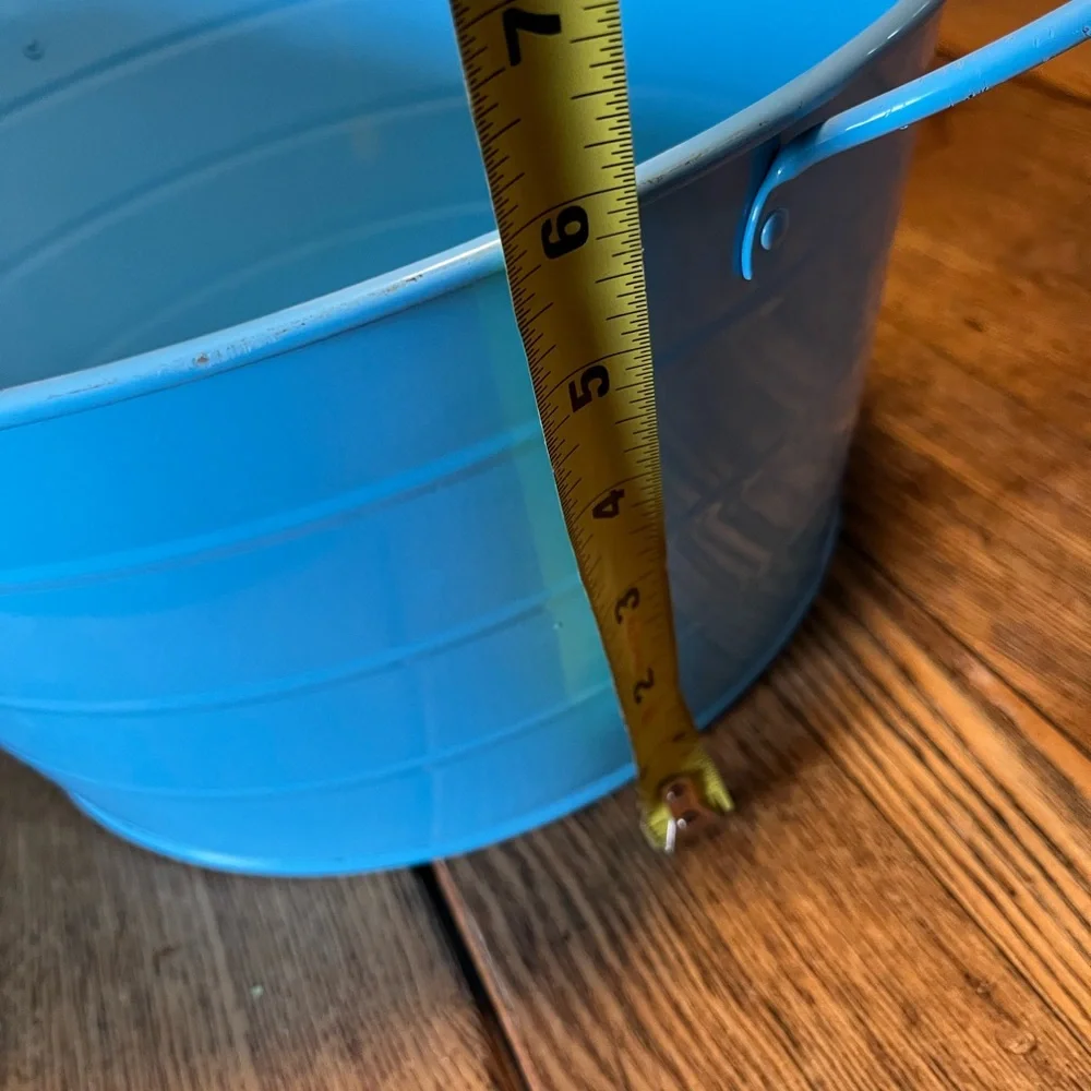 BLUE METAL BEVERAGE BUCKET W/ HANDLES